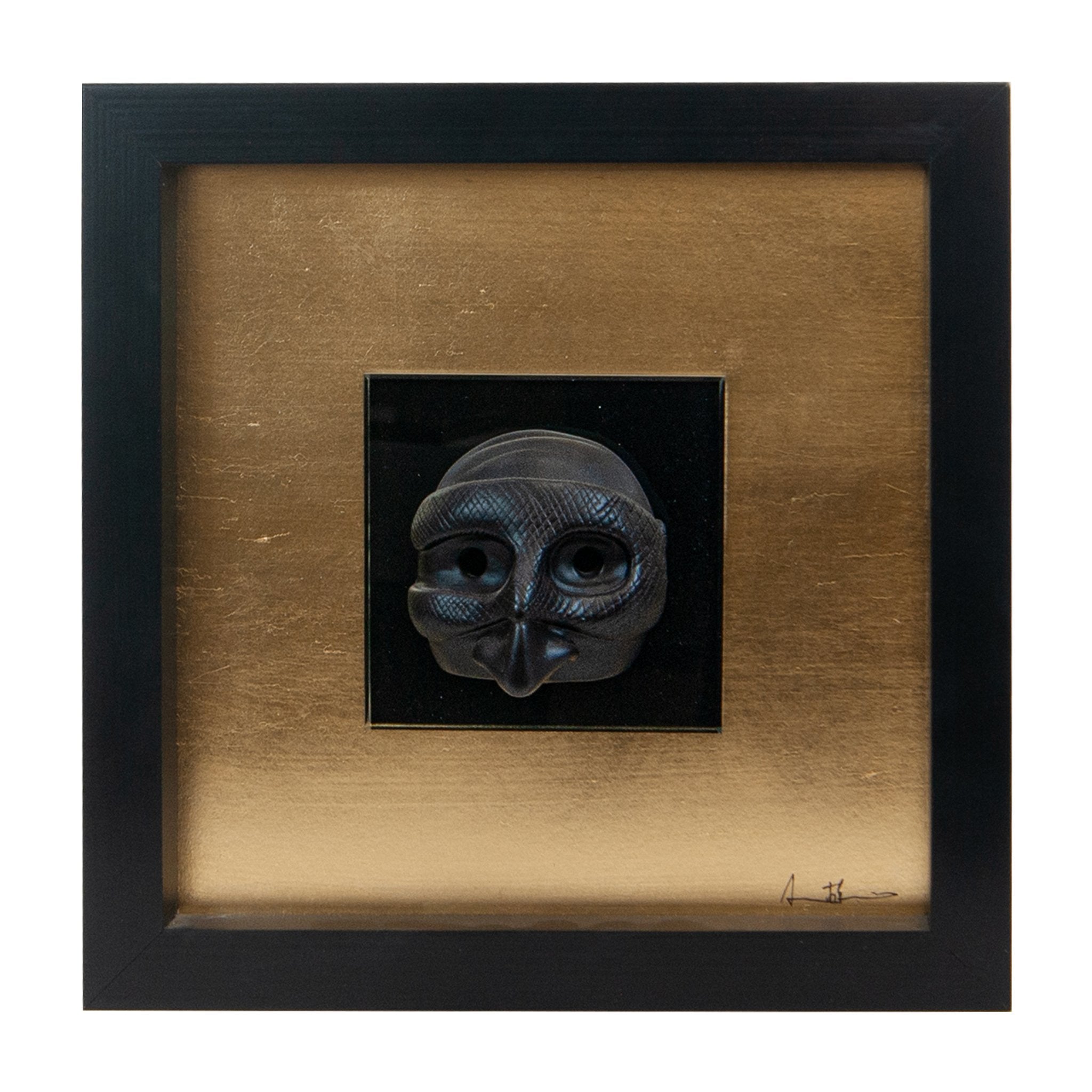 Pulcimhen - We have a dream in our hearts, painting with resin sculpture and Italian handcrafted frame (small version)
