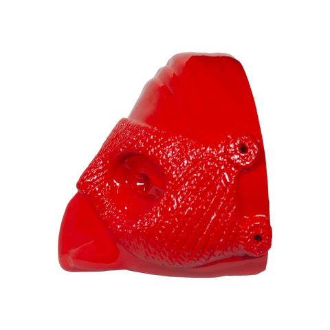 Pulcimhen - Abbiamo un sogno nel cuore, scultura in resina rossa lucido (vers. grande)