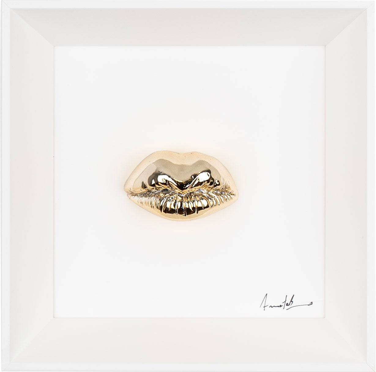 ‘O muss - scultura in resina oro cromato (vers. 19x19)