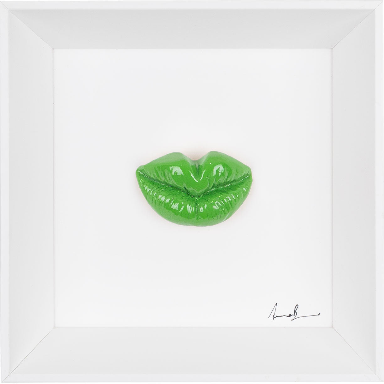 ‘O piezz e carn - scultura in resina colorata lucida su quadro fondo bianco (vers. 19x19)