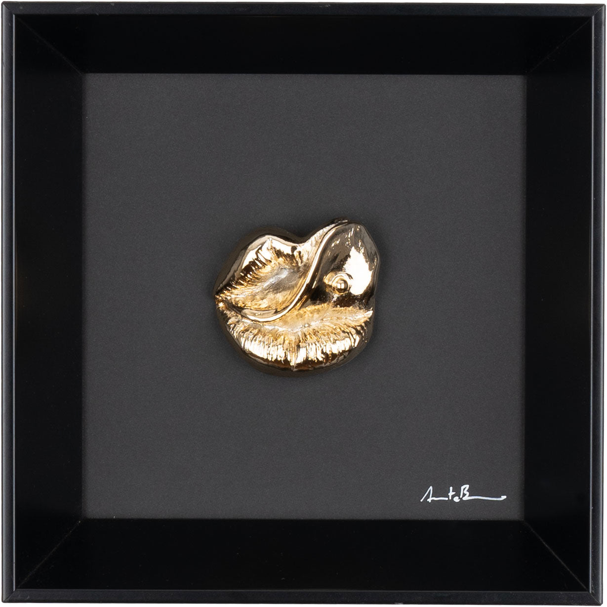 Sott’ e ‘ncoppa - scultura in resina oro cromato (vers. 19x19)
