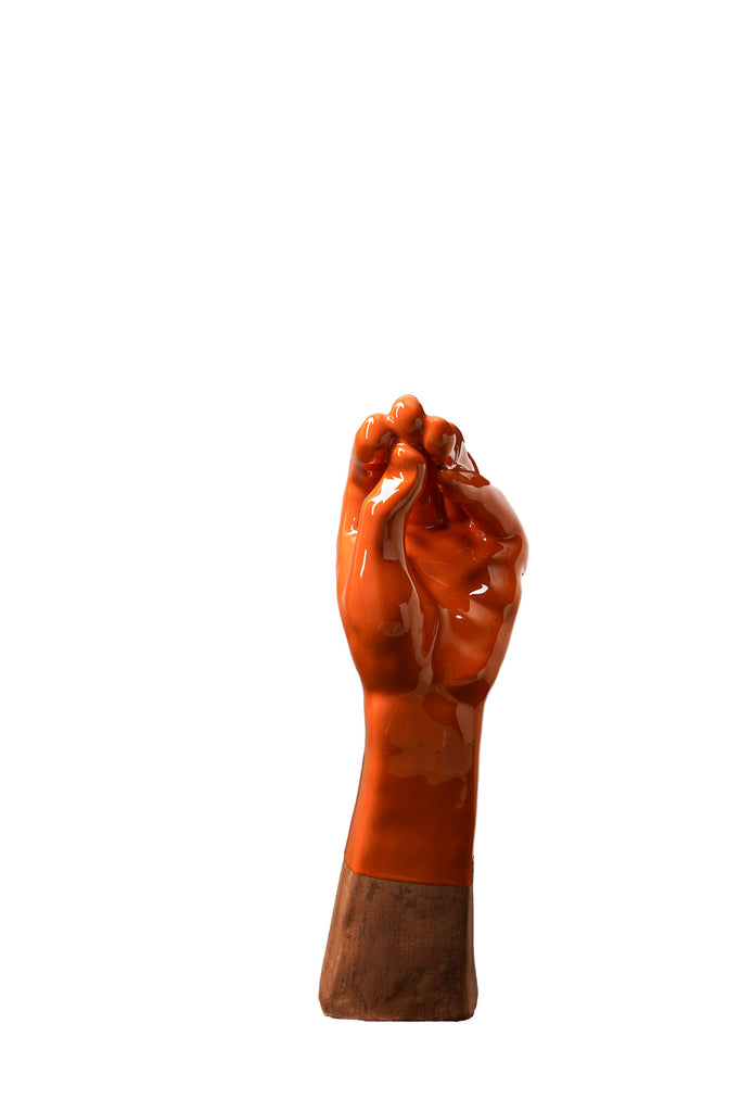 Buscìa - scultura in terracotta colorata de 