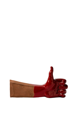 'O Like - scultura in terracotta colorata de "Il Linguaggio delle Mani"