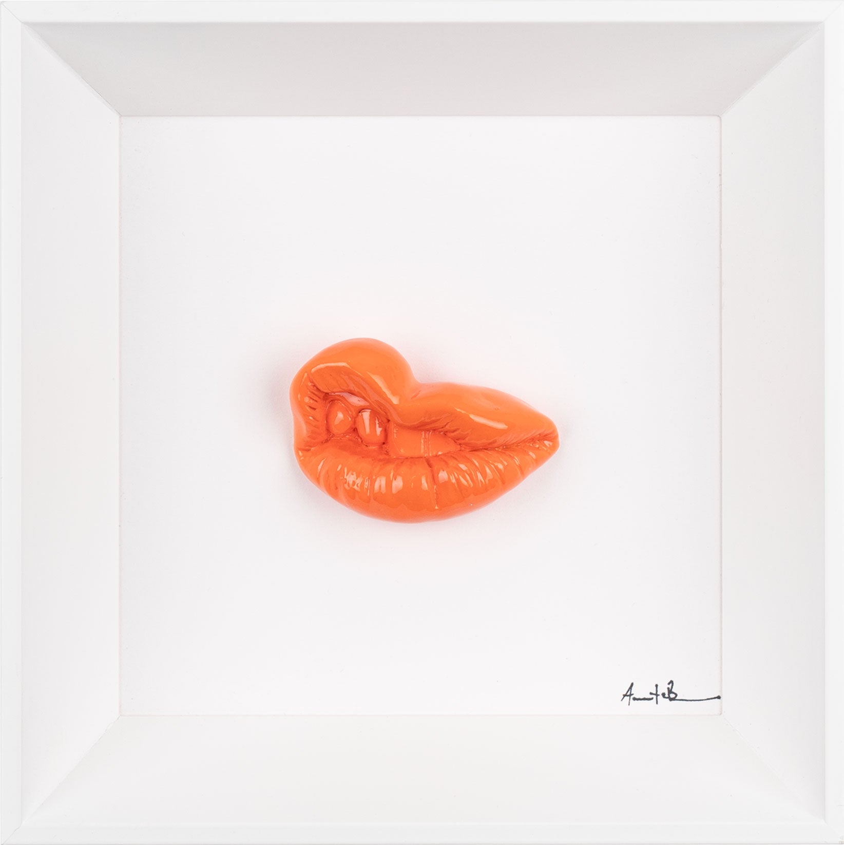 ‘E vaiasse - scultura in resina colorata lucida su quadro fondo bianco (vers. 19x19)