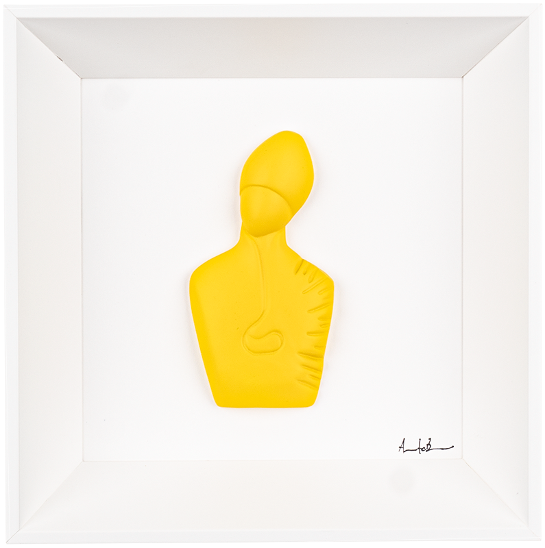 The new San Gennaro - sculpture in colored resin on a white background (vers. 19x19)