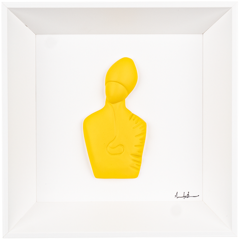 The new San Gennaro - sculpture in colored resin on a white background (vers. 19x19)