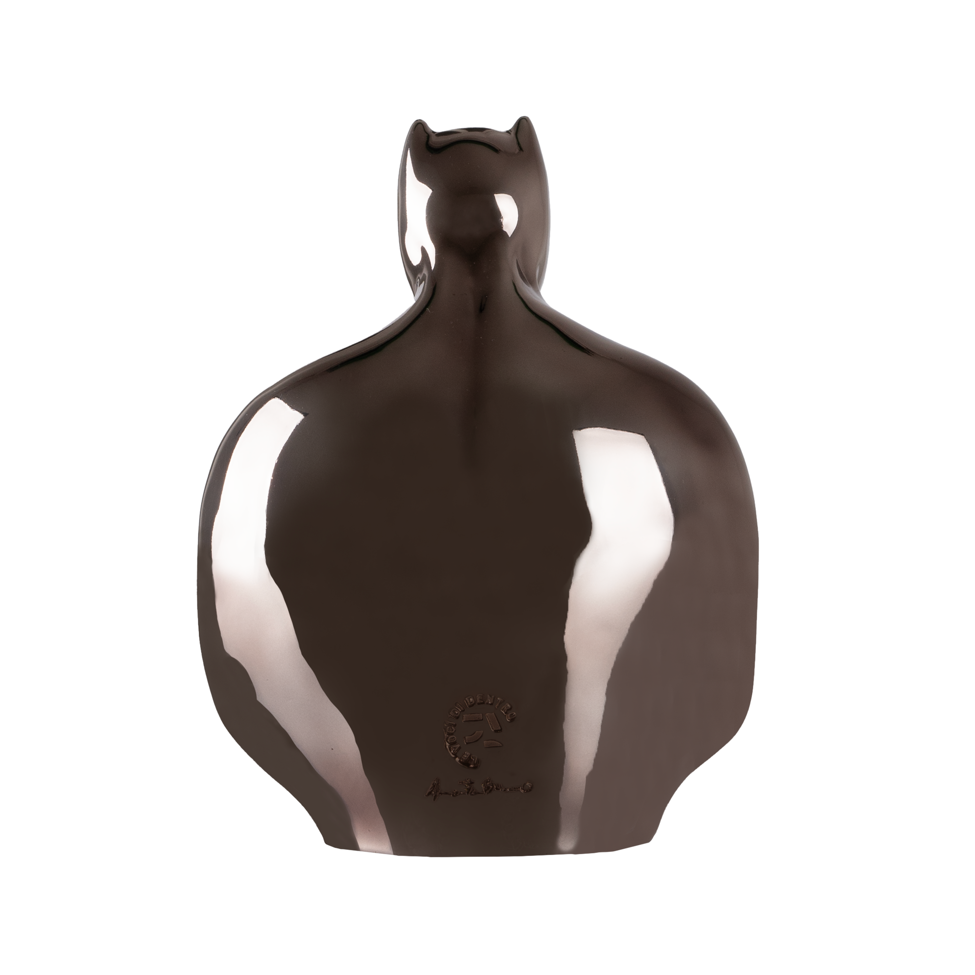 Man in black - scultura in resina canna di fucile con cuore in resina cromata oro (vers.27x18 cm)
