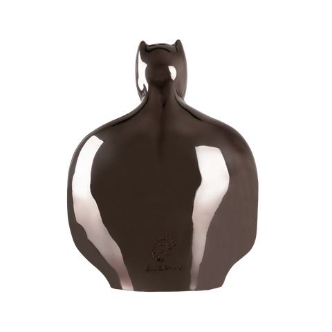 Man in black - scultura in resina canna di fucile con cuore in resina cromata oro (vers.27x18 cm)