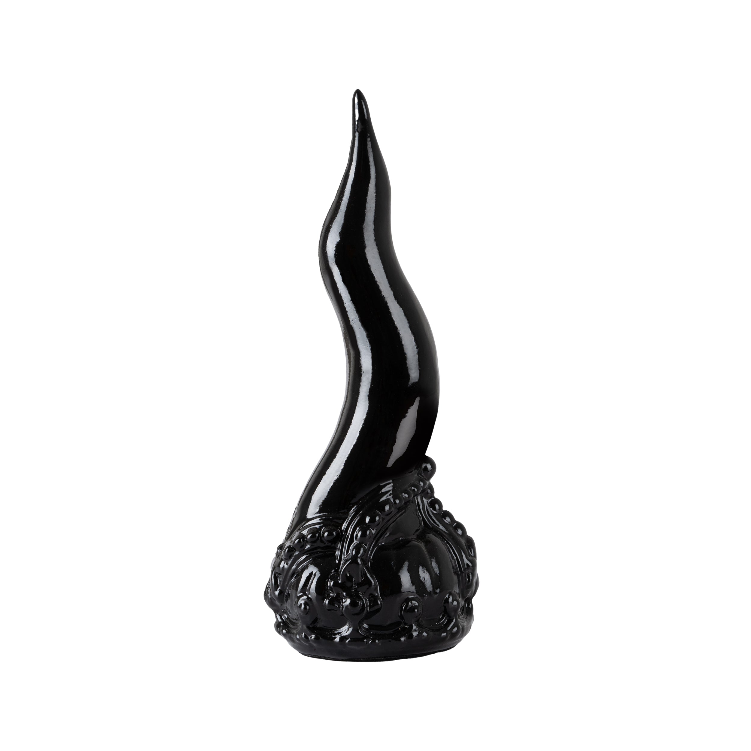 Cornoscultura con corona - scultura in terracotta smaltata a freddo per scaramanzia napoletana (24 cm)