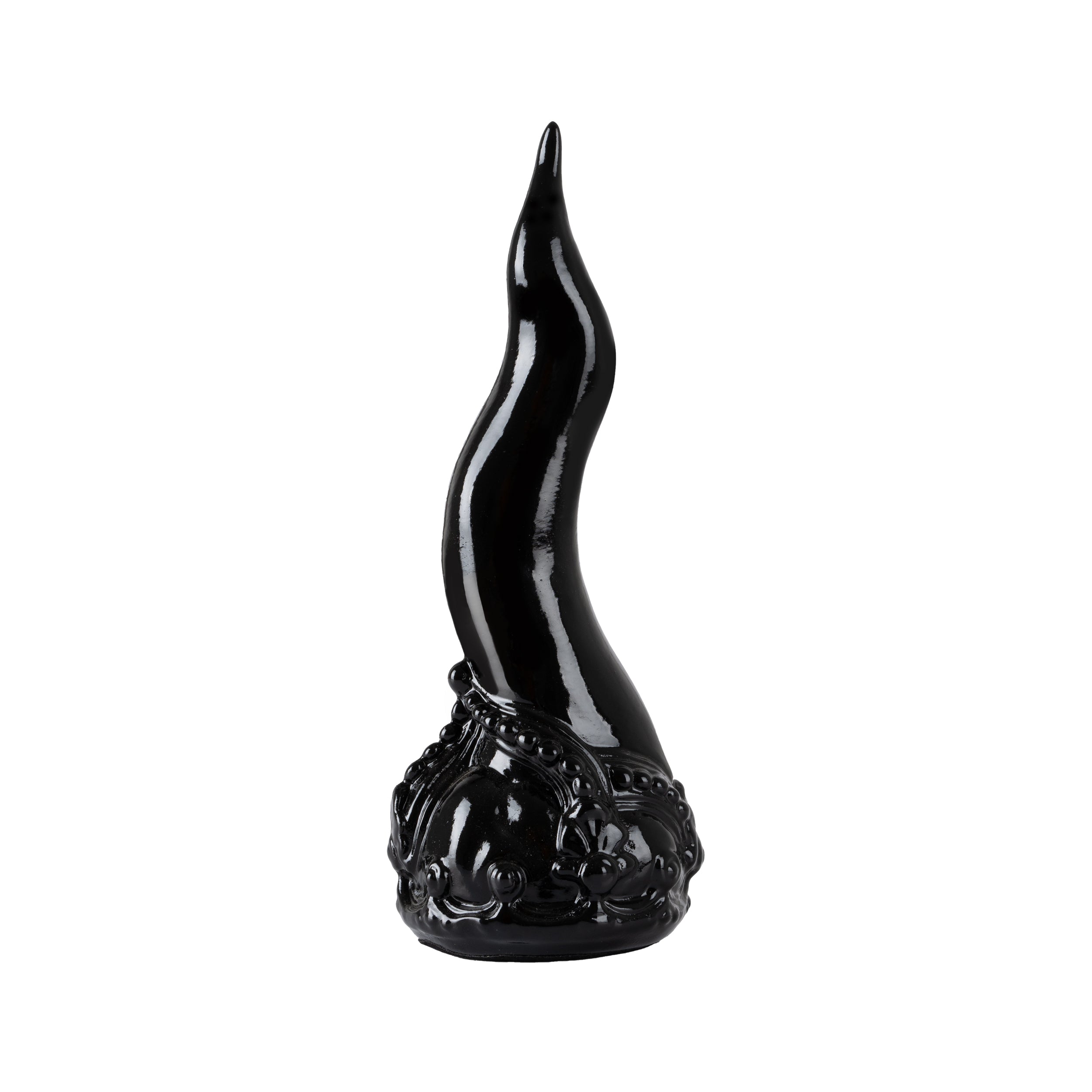 Cornoscultura con corona - scultura in terracotta smaltata a freddo per scaramanzia napoletana (24 cm)