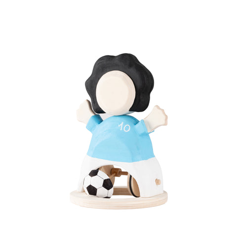 La Grande Napoli-Maradona-scultura in legno intagliato dipinta a mano