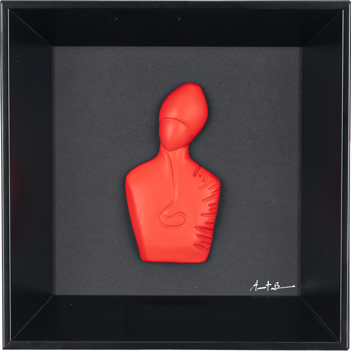 The new San Gennaro - sculpture in colored resin on a black background (vers. 19x19)