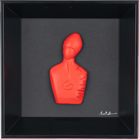 The new San Gennaro - sculpture in colored resin on a black background (vers. 19x19)