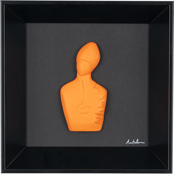 The new San Gennaro - sculpture in colored resin on a black background (vers. 19x19)