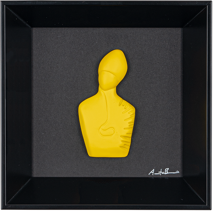 The new San Gennaro - sculpture in colored resin on a black background (vers. 19x19)