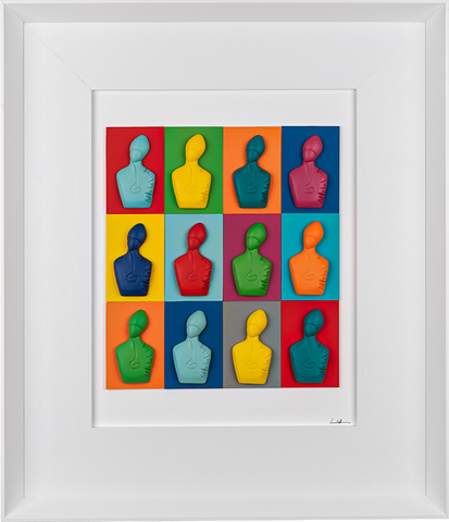 The new San Gennaro - resin sculptures on colored cards in a white background (vers. 60x70)