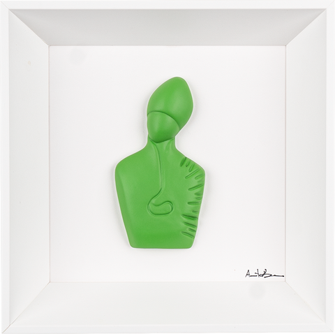 The new San Gennaro - sculpture in colored resin on a white background (vers. 19x19)