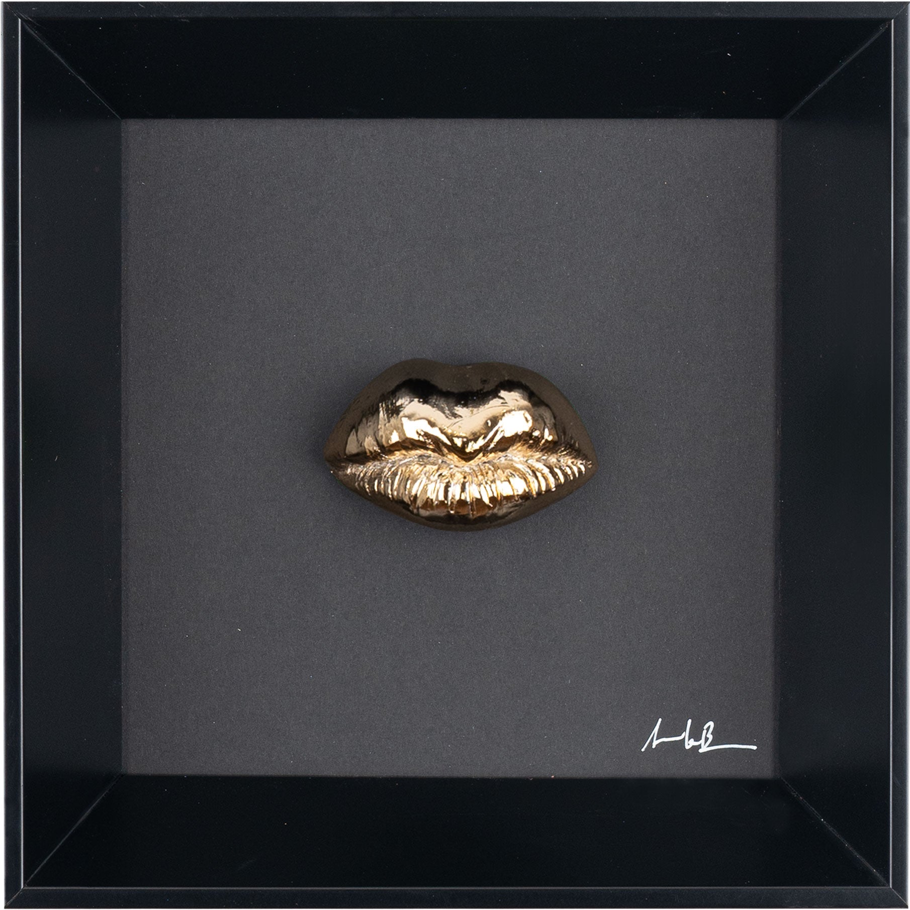 ‘O muss - scultura in resina oro cromato (vers. 19x19)