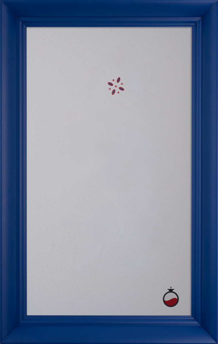 Il nuovo San Gennaro - quadro e lampada in cornice blu con accensione touch ed applicazione smart