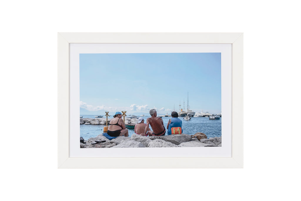 Gente di mare - stampa fotografica su Napoli con cornice artigianale italiana