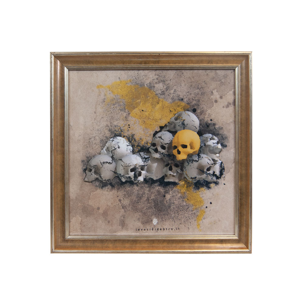 'E capuzzelle - author's graphics on the symbols of Naples with an Italian handcrafted frame