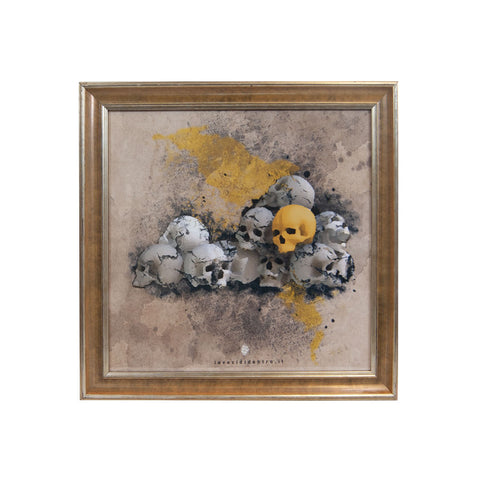 'E capuzzelle - author's graphics on the symbols of Naples with an Italian handcrafted frame