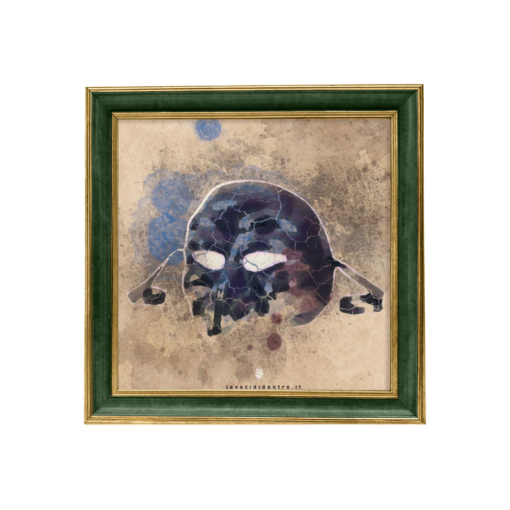 Pullecenella - author's graphics on the symbols of Naples with an Italian handcrafted frame