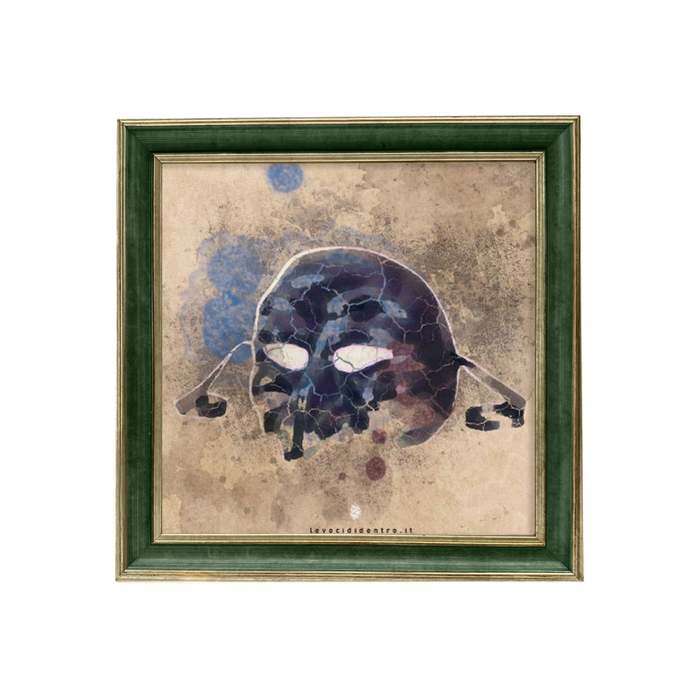 Pullecenella - author's graphics on the symbols of Naples with an Italian handcrafted frame