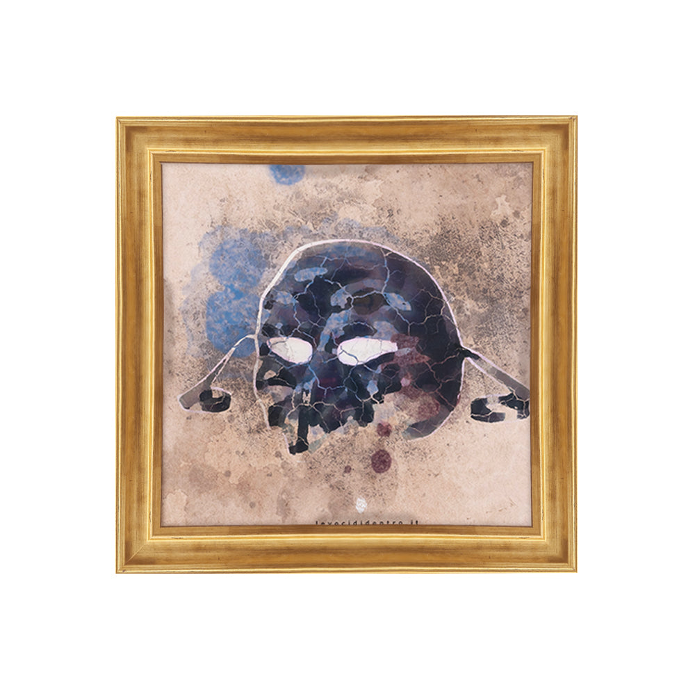 Pullecenella - author's graphics on the symbols of Naples with an Italian handcrafted frame