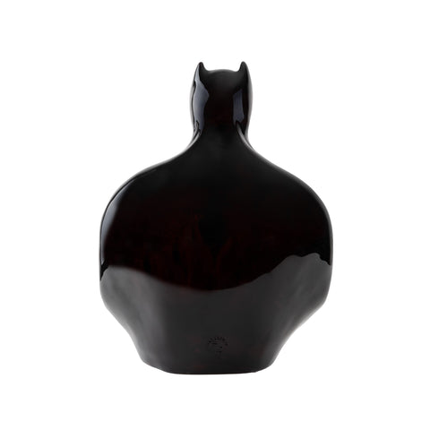 Man in black - scultura in resina trasparente nero con cuore in resina cromata oro (vers.27x18)