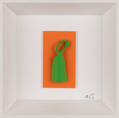 Fides qua - colored resin sculpture of San Gennaro on a white background with an Italian artisan frame