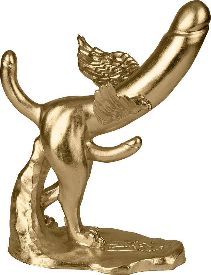 Uocchie, maluocchie e fatte l'uocchie - scultura in resina del fallo alato