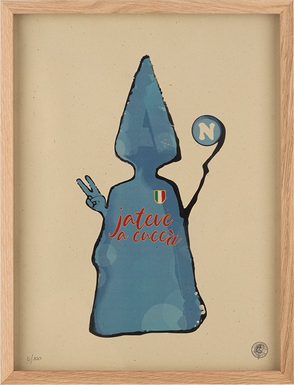 San GennA - grafica d'autore special G numerata con cornice artigianale italiana