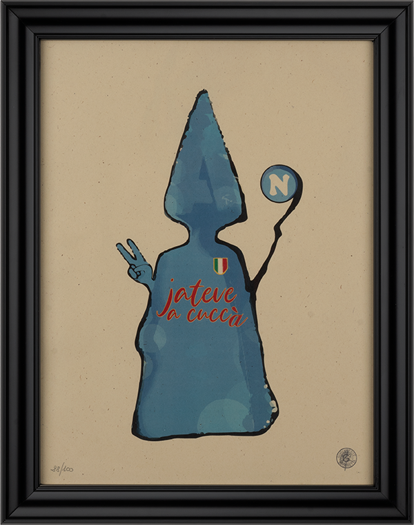 San GennA - grafica d'autore special G numerata con cornice artigianale italiana