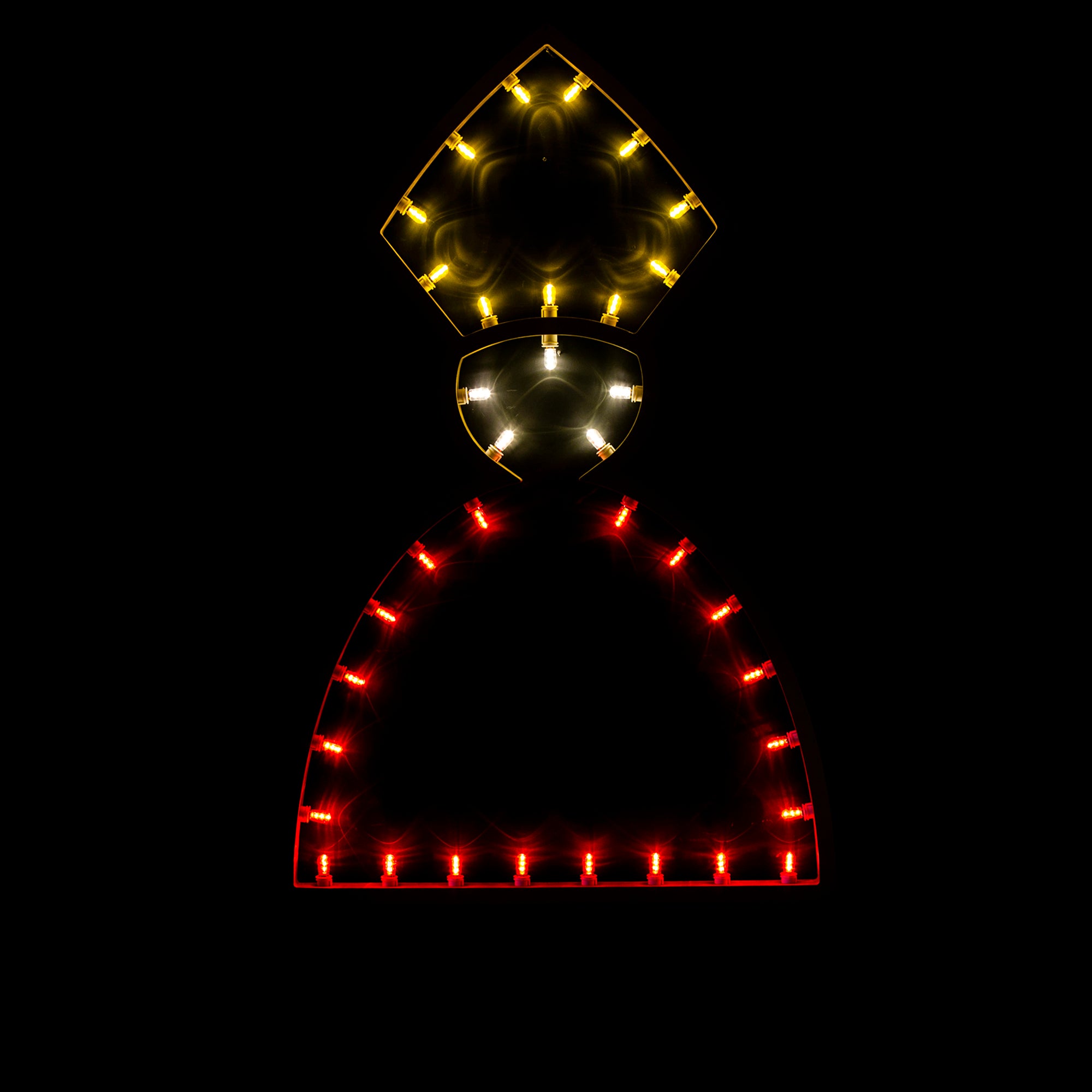 Luminaria di San Gennaro : silhouette in legno con lampadine colorate (grande)