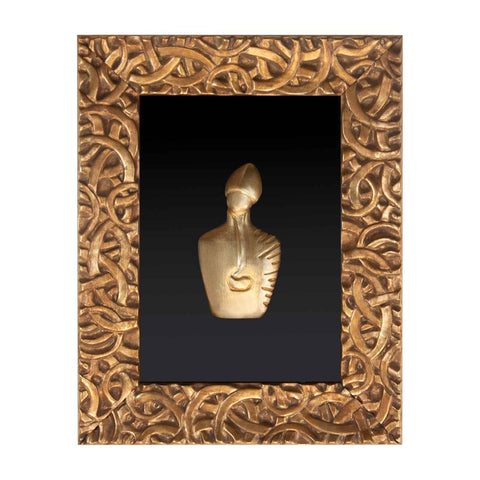 Il nuovo San Gennaro - scultura in resina foglia oro su vetro in cornice barocca