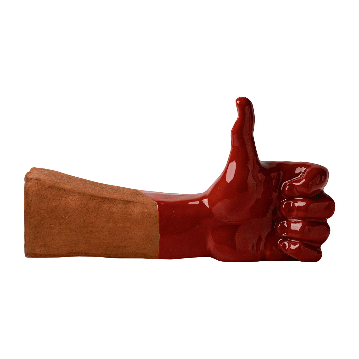 'O Like - scultura in terracotta colorata de "Il Linguaggio delle Mani" (vers.grande)