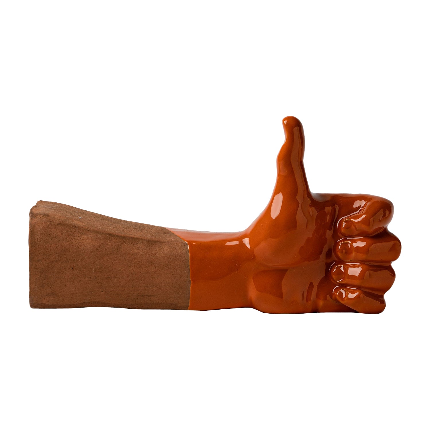 'O Like - scultura in terracotta colorata de "Il Linguaggio delle Mani" (vers.grande)