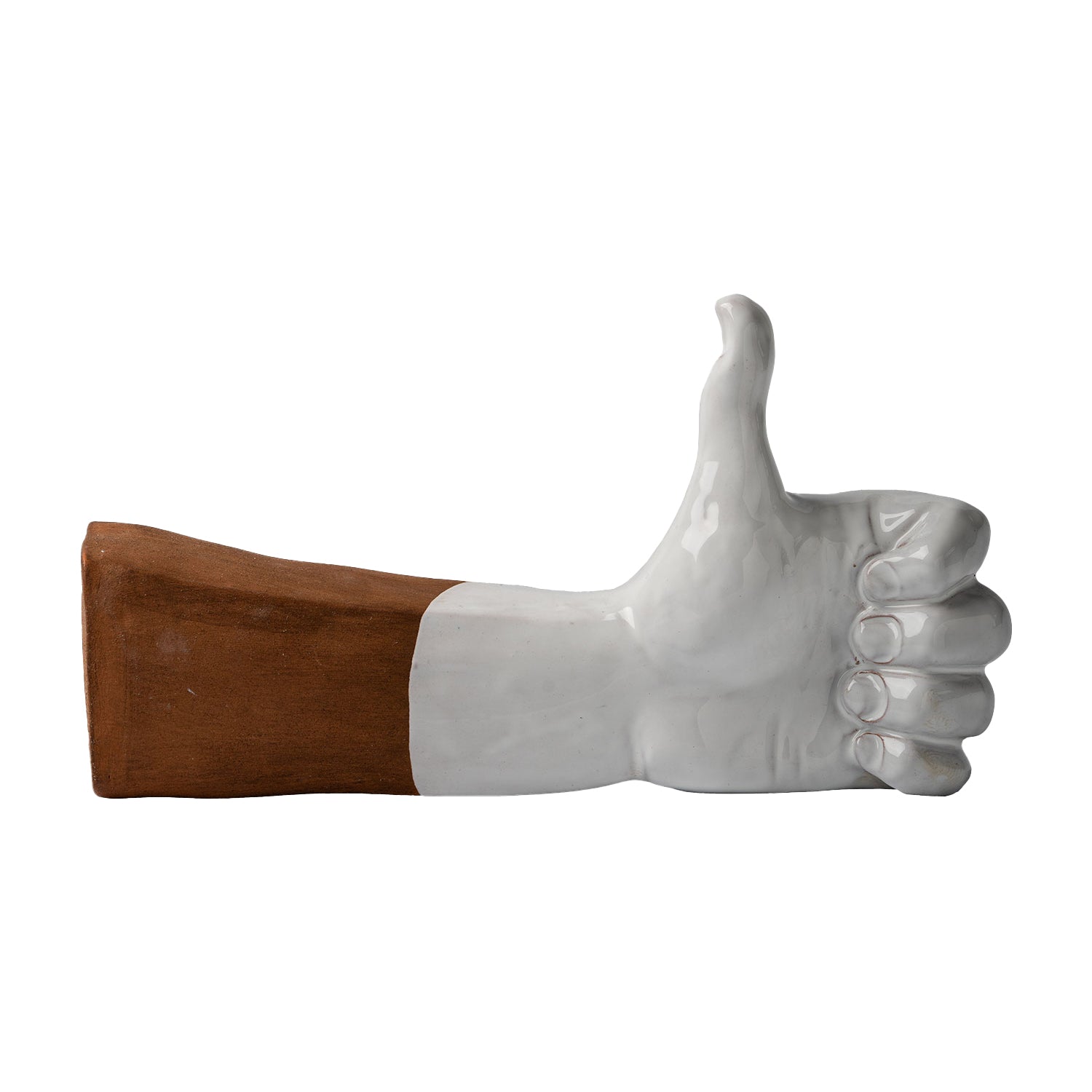 'O Like - scultura in terracotta colorata de "Il Linguaggio delle Mani" (vers.grande)