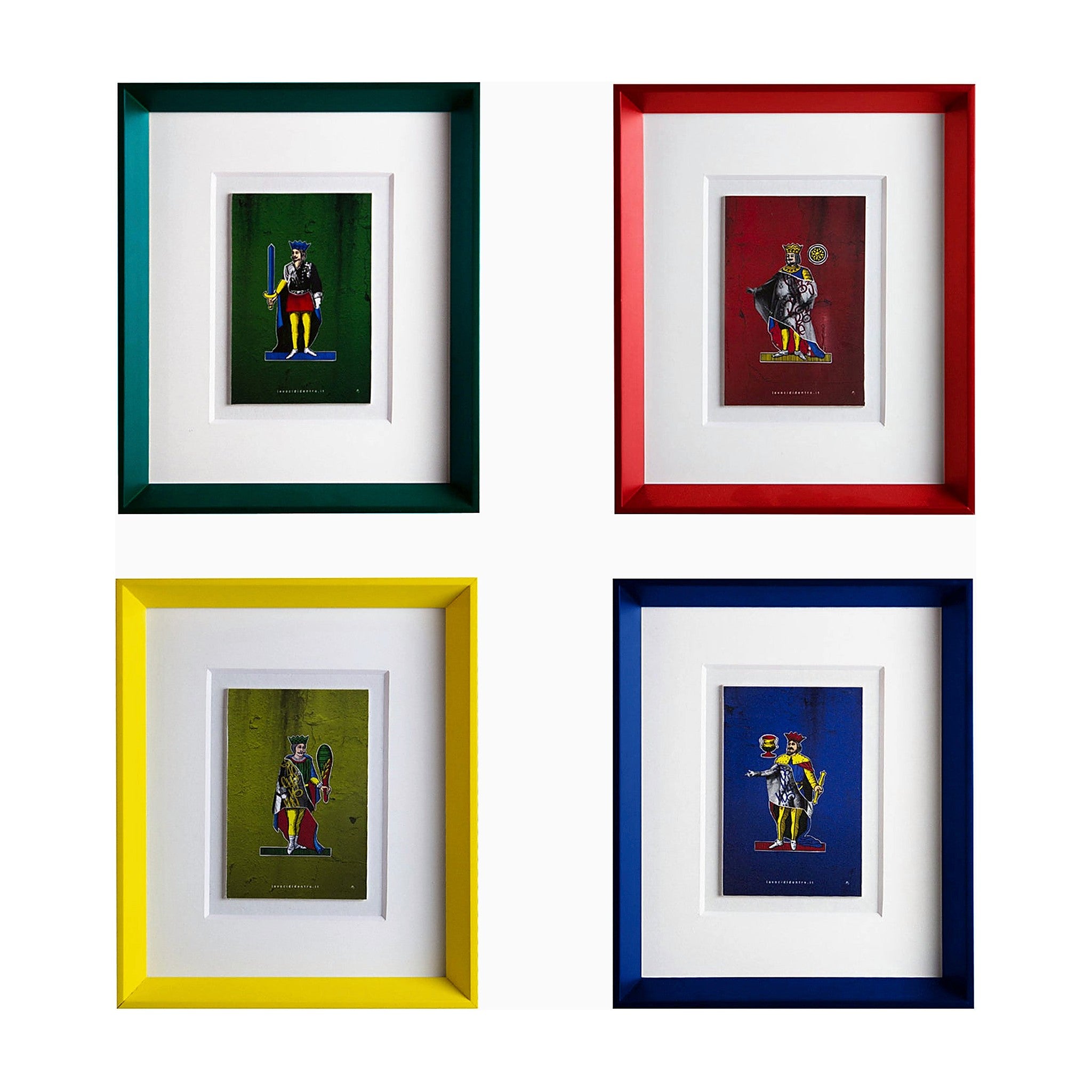 Collezione I re di Napoli - versione premium della grafica d'autore con cornice artigianale italiana