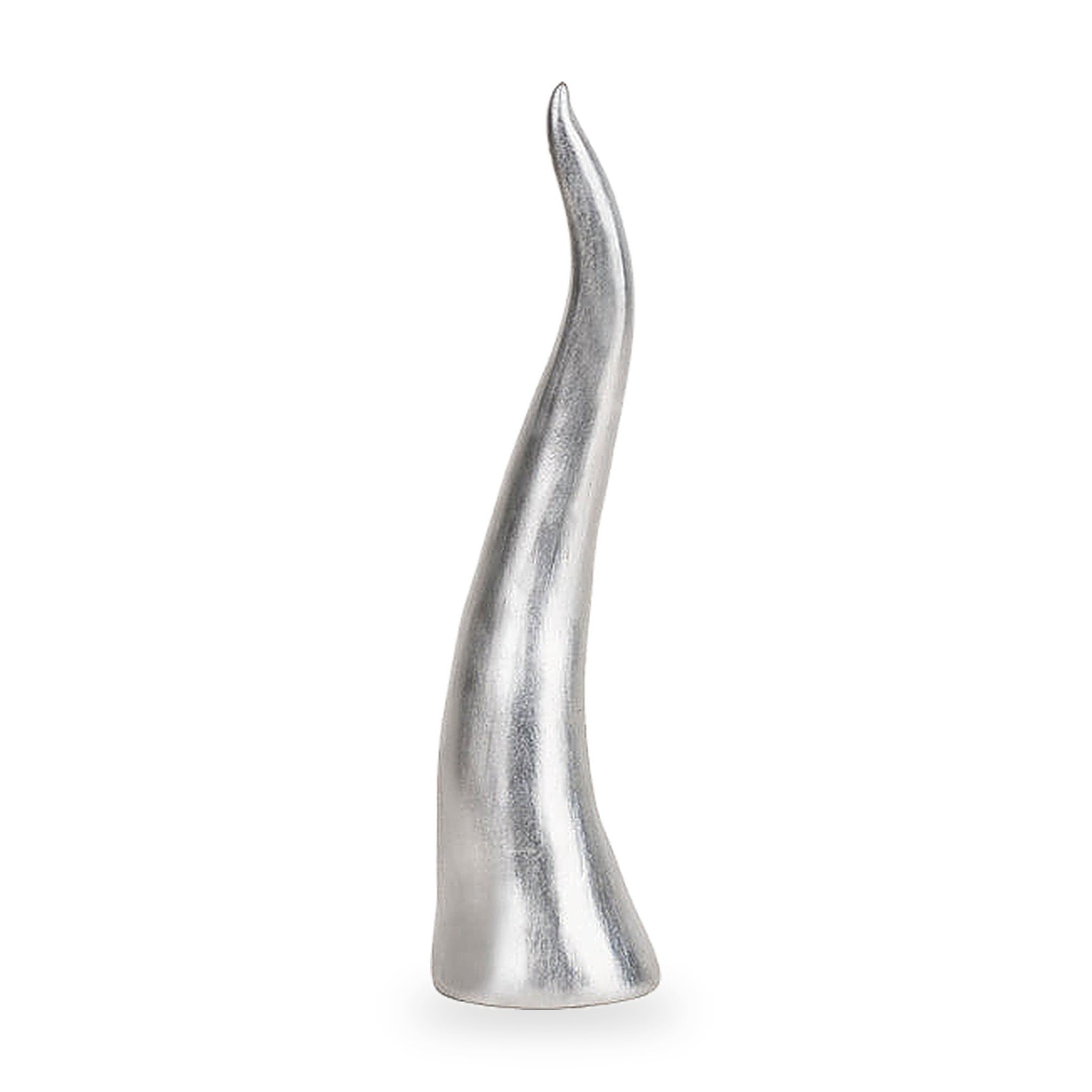 Corno argento - scultura in ceramica per scaramanzia napoletana (25cm)