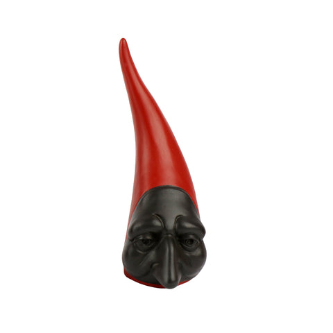 Corno Maschera- scultura in terracotta dipinta a mano