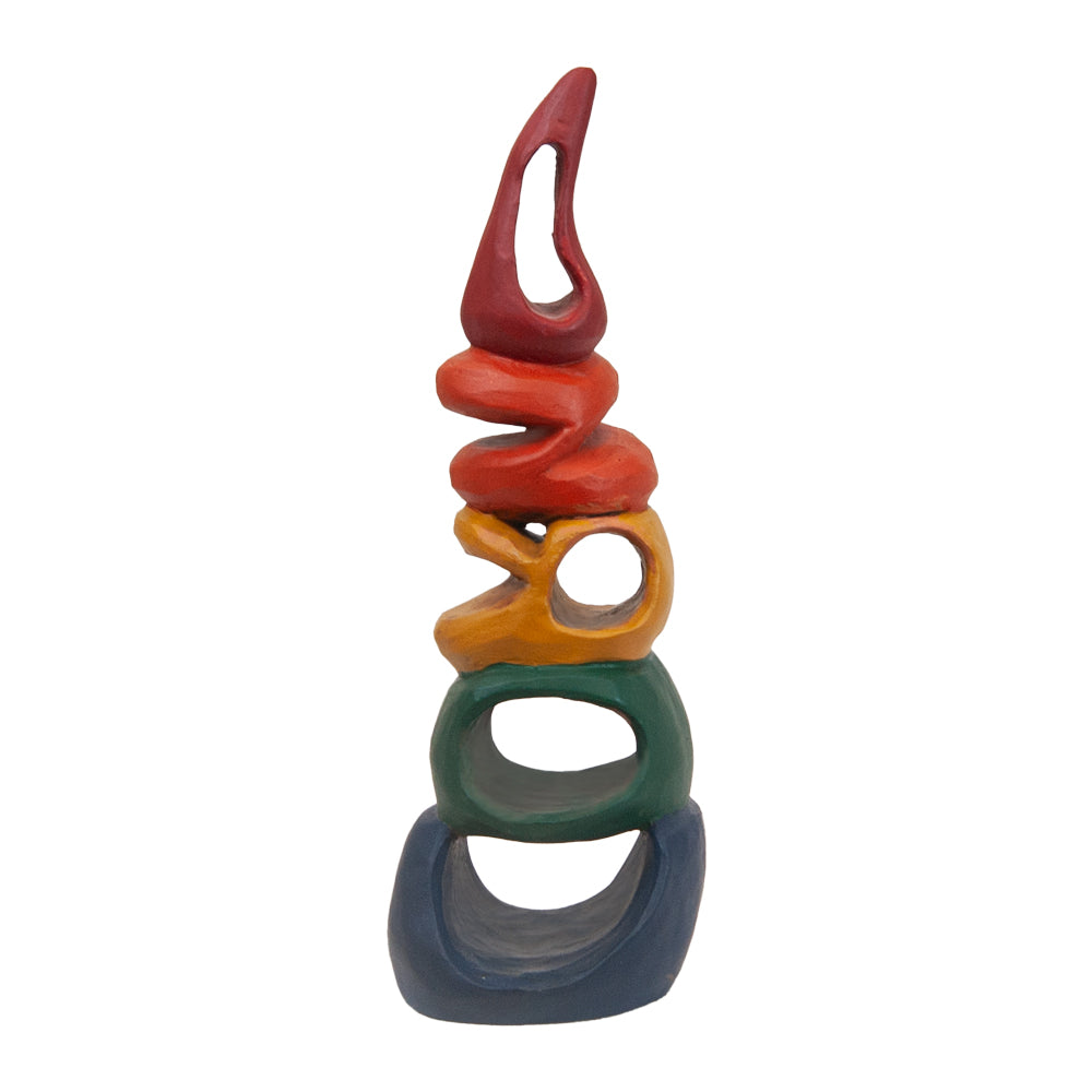 Corno con lettere - scultura in terracotta dipinta con acrilico (vers.grande)