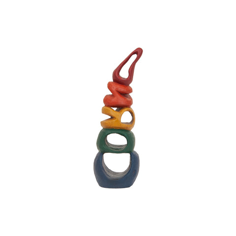 Corno con lettere - scultura in terracotta dipinta con acrilico (vers.piccola)