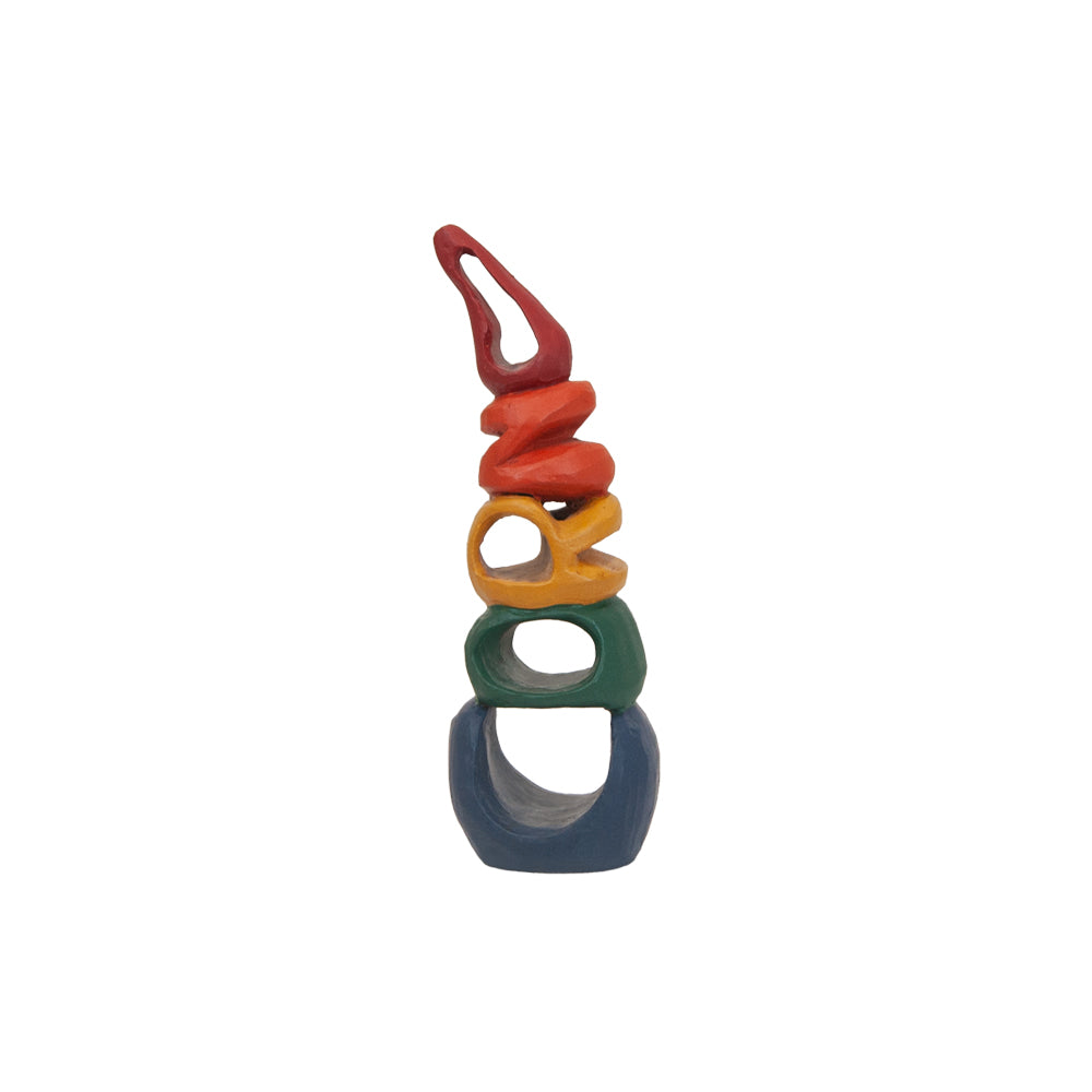 Corno con lettere - scultura in terracotta dipinta con acrilico (vers.piccola)