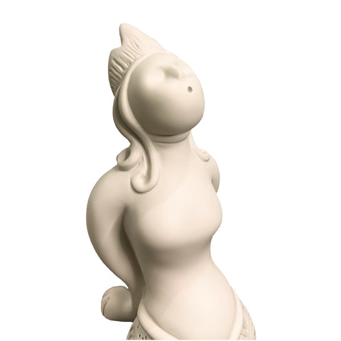 Regina Partenope - scultura in resina colorata crema sirena Regina Partenope (vers. grande)