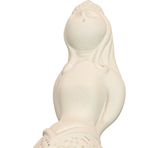 Regina Partenope - scultura in resina colorata crema sirena Regina Partenope (vers. piccola)