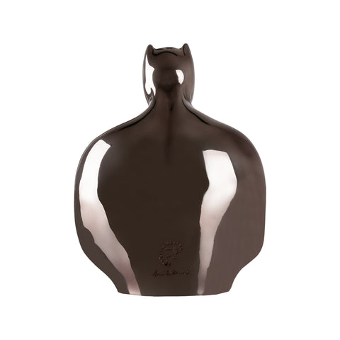Man in black - scultura in resina cromata con cuore rosso (vers.27x18 cm)