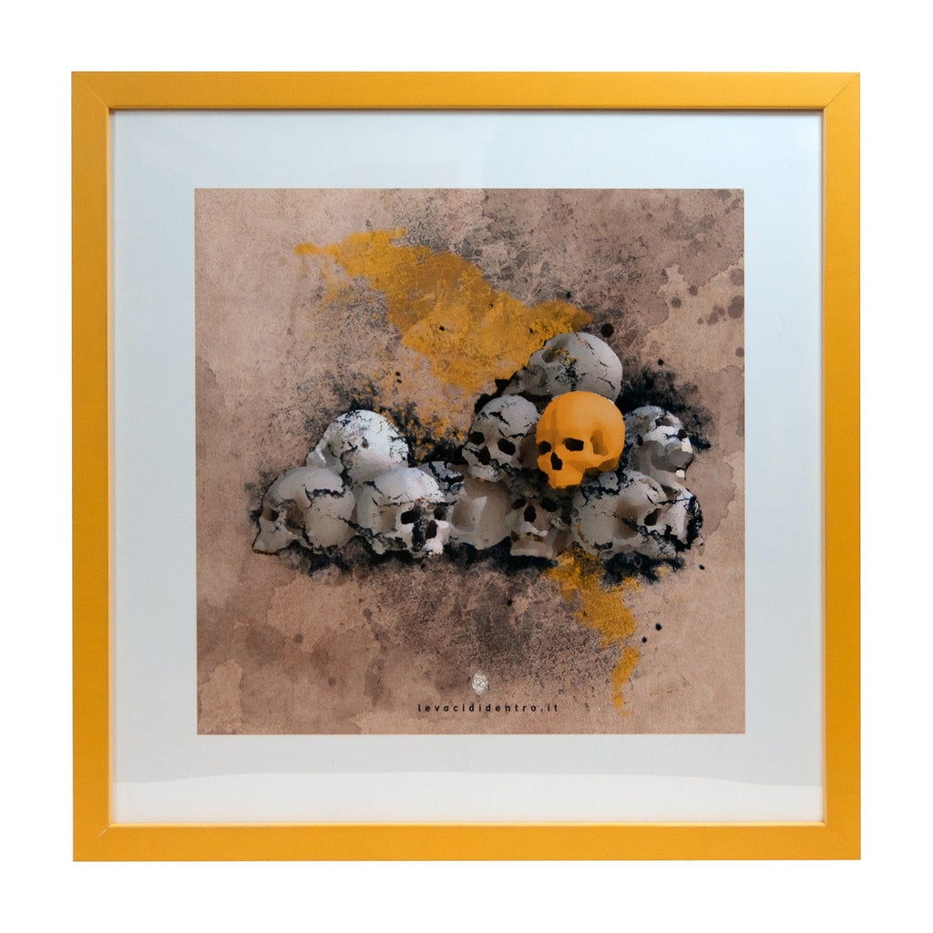 'E capuzzelle - author's graphics on the symbols of Naples with an Italian handcrafted frame