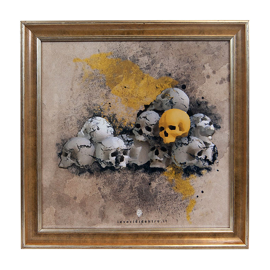 'E capuzzelle - author's graphics on the symbols of Naples with an Italian handcrafted frame